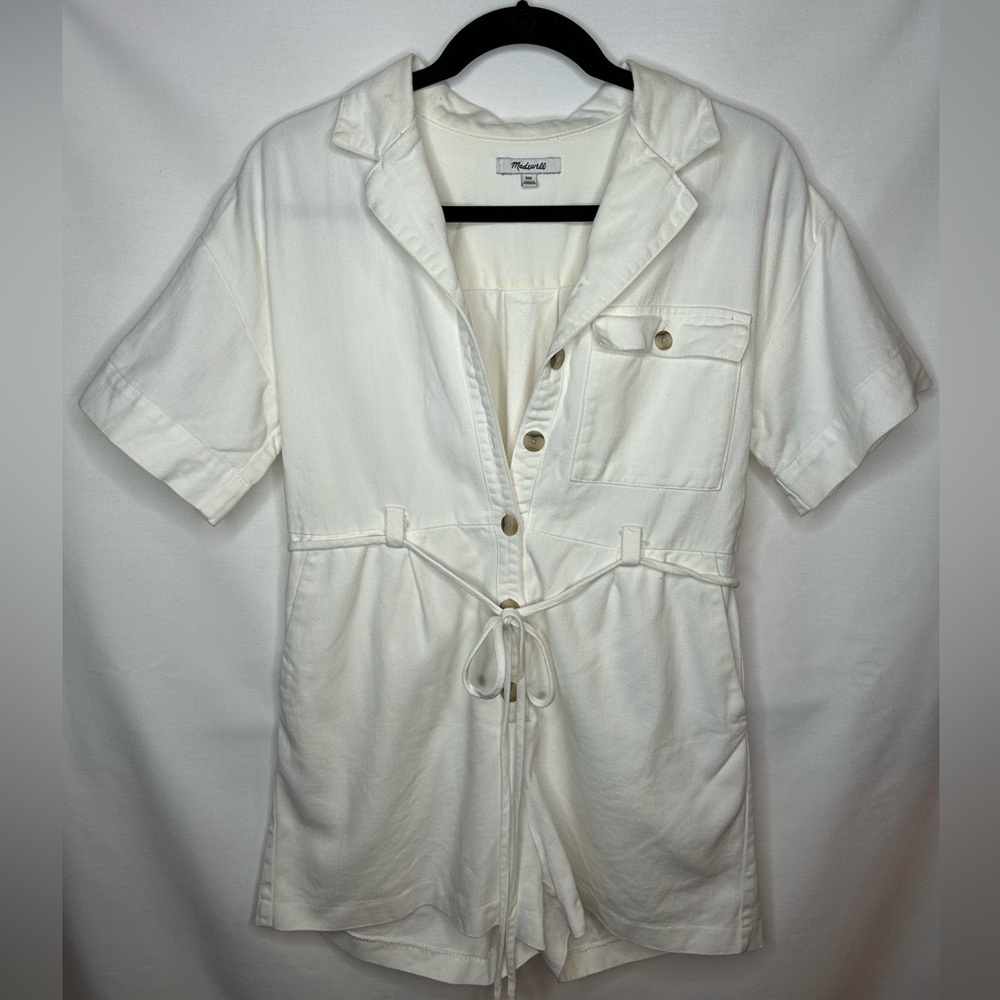 Madewell Womens Denim Relaxed Coverall Romper